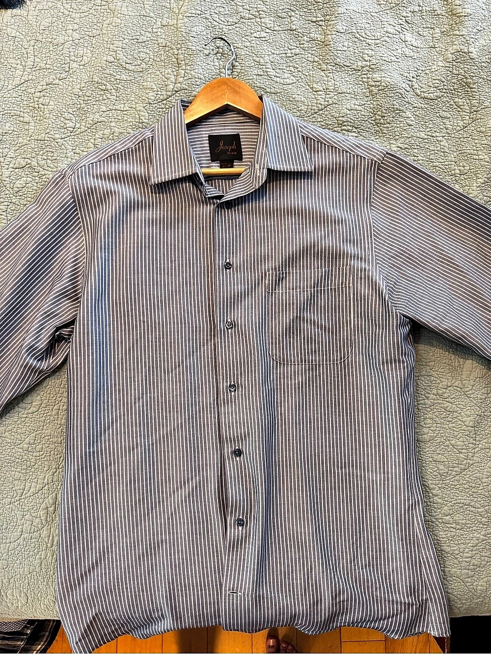 Jos. A. Banks Striped Cotton Button Down Shirt Size 15 1/2 - 34 Like New